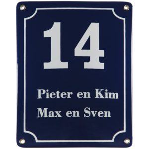 Klassieke emaille naambord.
